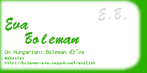 eva boleman business card